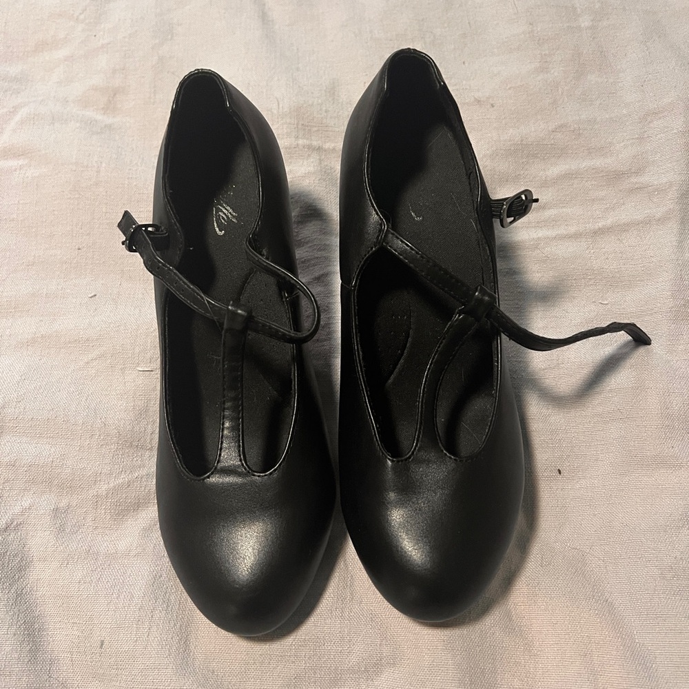 T-strap Black Character Women's Heels size 7.5